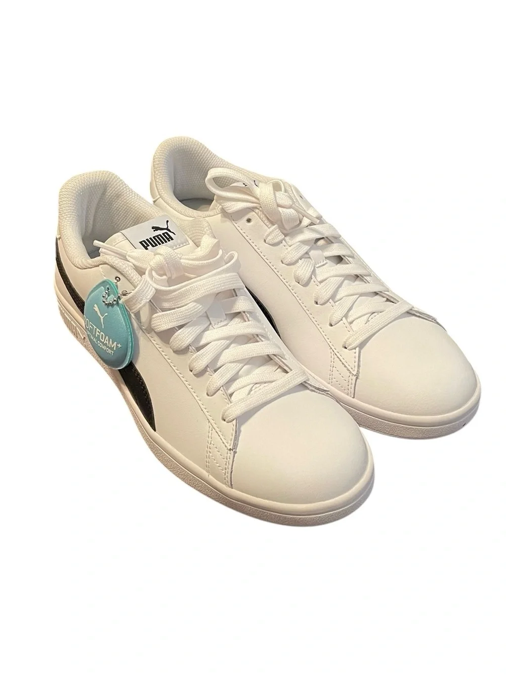 Puma Men's White Black Smash v2 Soft Foam Optimal Comfort‎ Sneakers Size 8.5